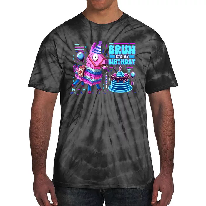 Bruh Its My Birthday Llama Boy Girl Family Party Bday Tie-Dye T-Shirt