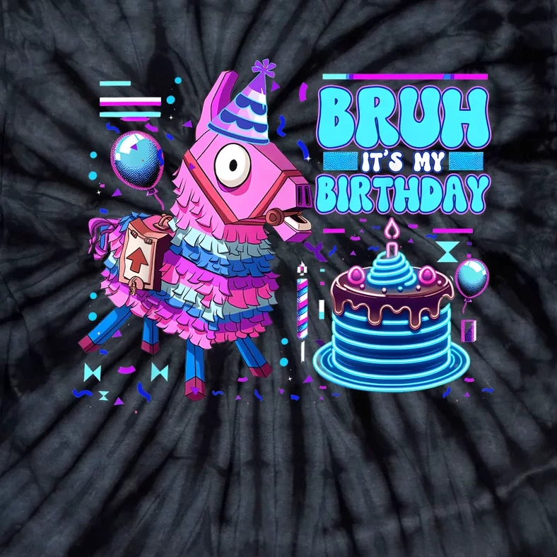 Bruh Its My Birthday Llama Boy Girl Family Party Bday Tie-Dye T-Shirt