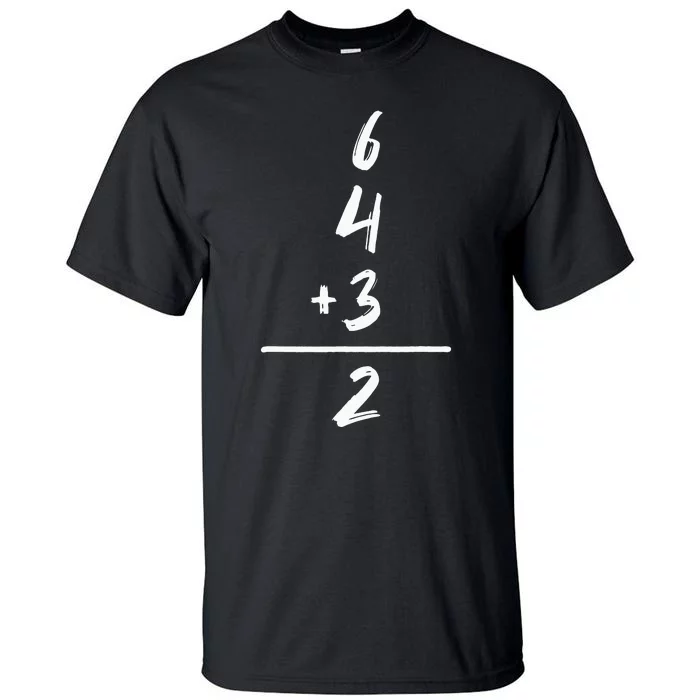 Baseball Inspired Math 6 4 3 2 Double Play Softball Game Tall T-Shirt