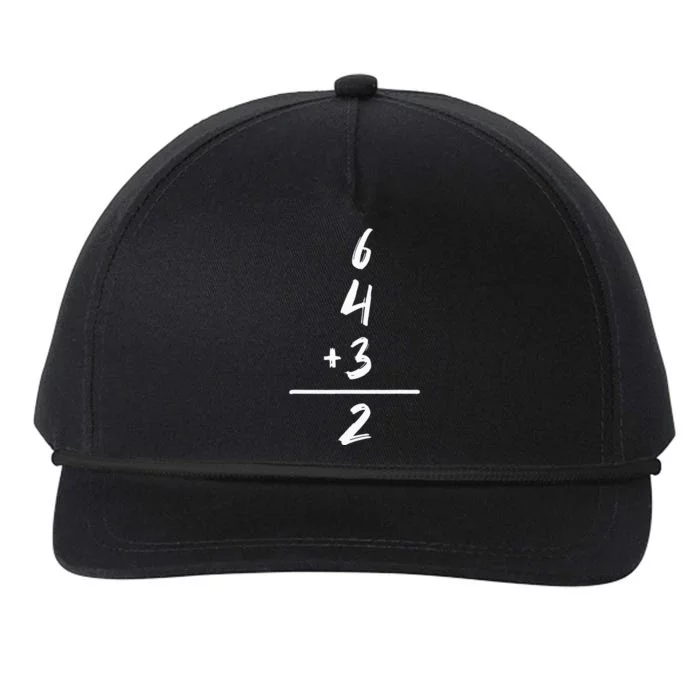 Baseball Inspired Math 6 4 3 2 Double Play Softball Game Snapback Five-Panel Rope Hat