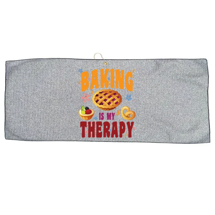 Baking Is My Therapy Culinary Art Artisan Bakery Baked Goods Cool Gift Large Microfiber Waffle Golf Towel