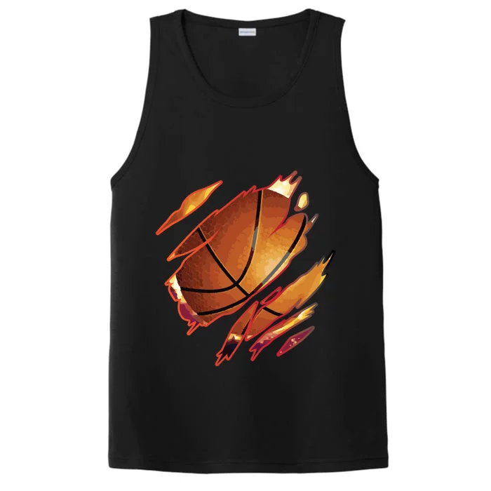 Basketball In Me Ripped Chest Gift Basketball Team Player Gift Performance Tank