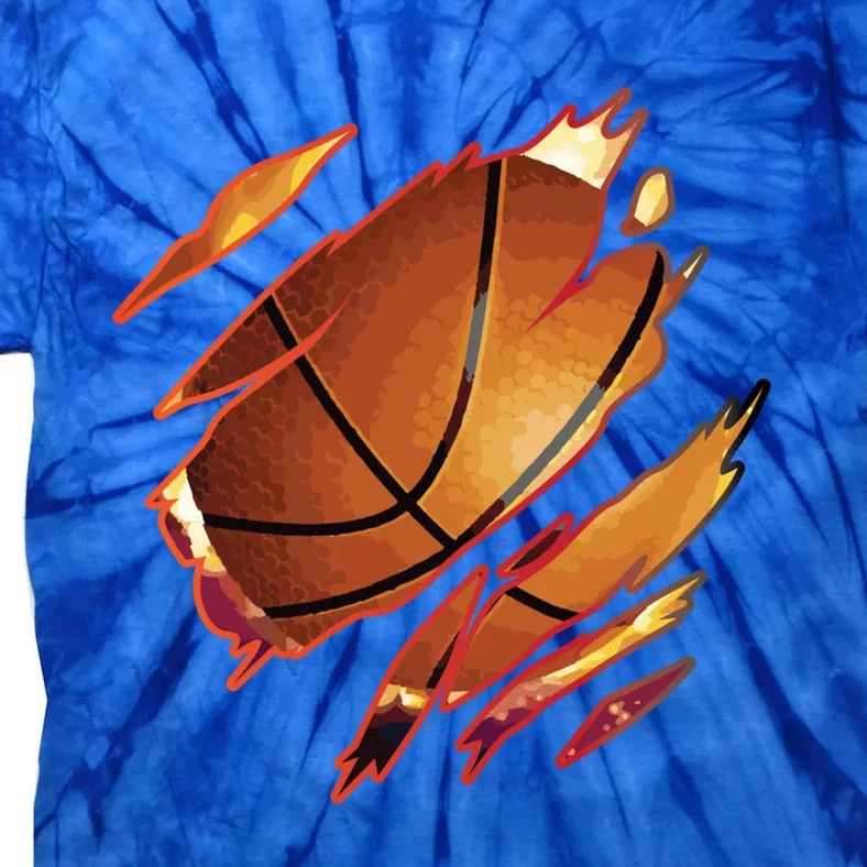 Basketball In Me Ripped Chest Gift Basketball Team Player Gift Tie-Dye T-Shirt