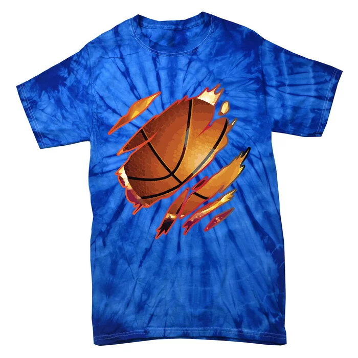 Basketball In Me Ripped Chest Gift Basketball Team Player Gift Tie-Dye T-Shirt