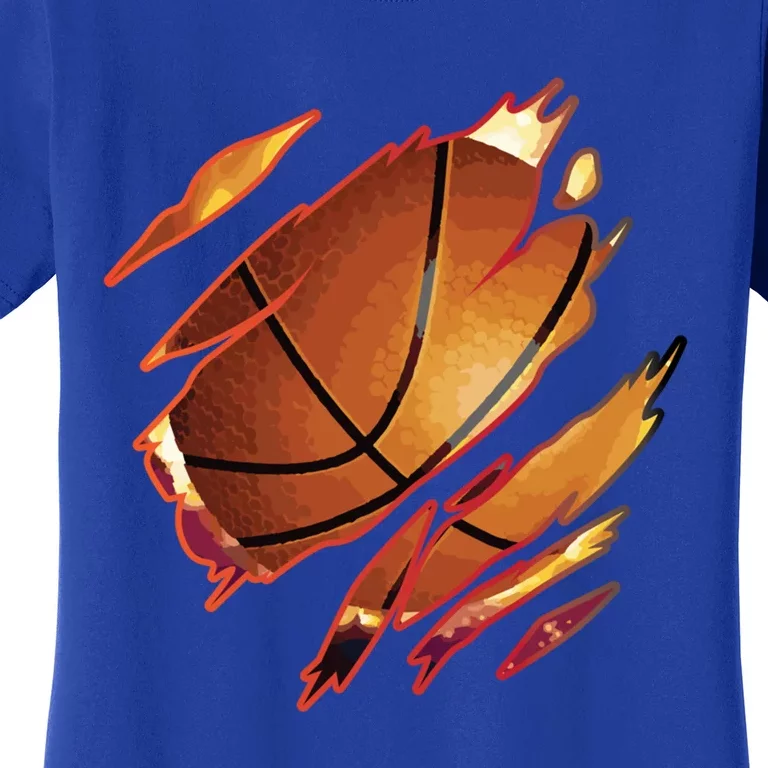 Basketball In Me Ripped Chest Gift Basketball Team Player Gift Women's T-Shirt