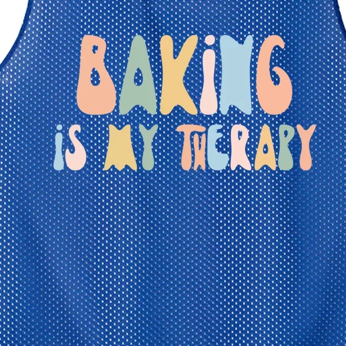 Baking Is My Therapy Gift Funny Foodie Gift For Baker Meaningful Gift Mesh Reversible Basketball Jersey Tank