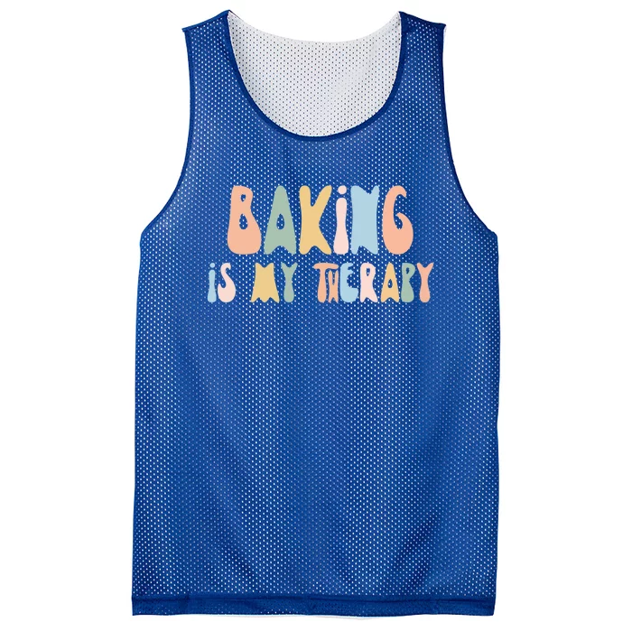 Baking Is My Therapy Gift Funny Foodie Gift For Baker Meaningful Gift Mesh Reversible Basketball Jersey Tank