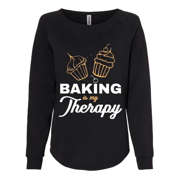 Baking Is My Therapy Cupcake Baker Cute Gift Womens California Wash Sweatshirt