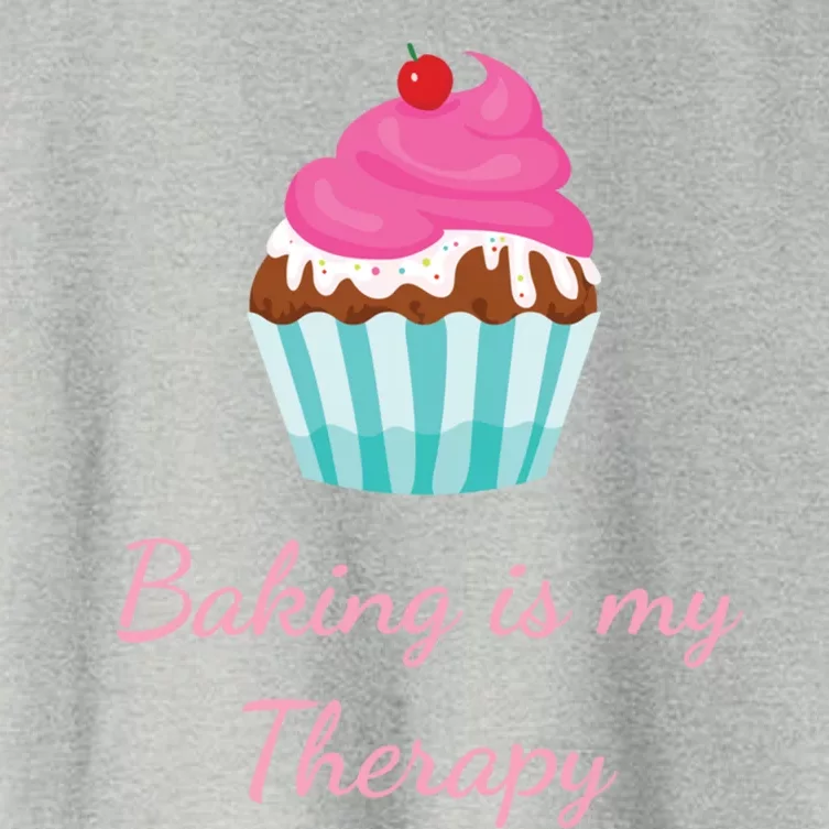 Baking Is My Therapy Cupcake Bakery Baker Gift Women's Crop Top Tee