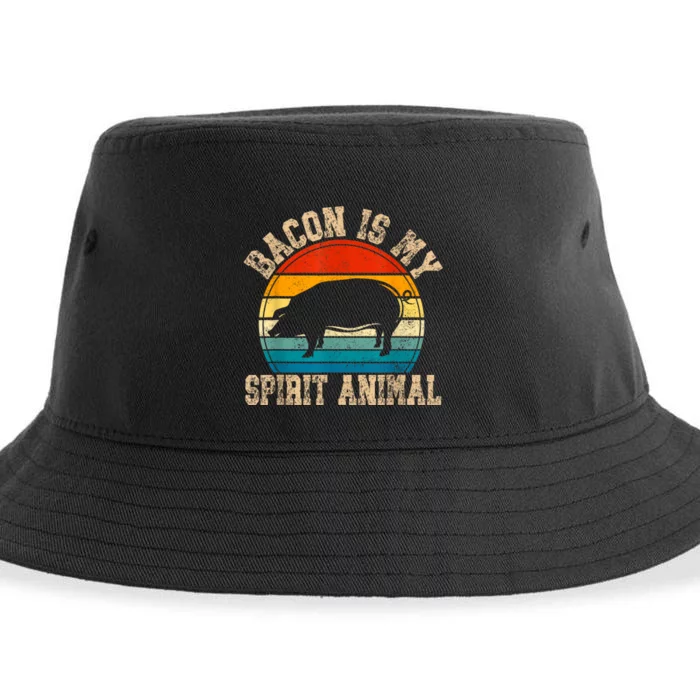 Bacon Is My Spirit Animal Retro Bbq Costume Pork Grill Sustainable Bucket Hat