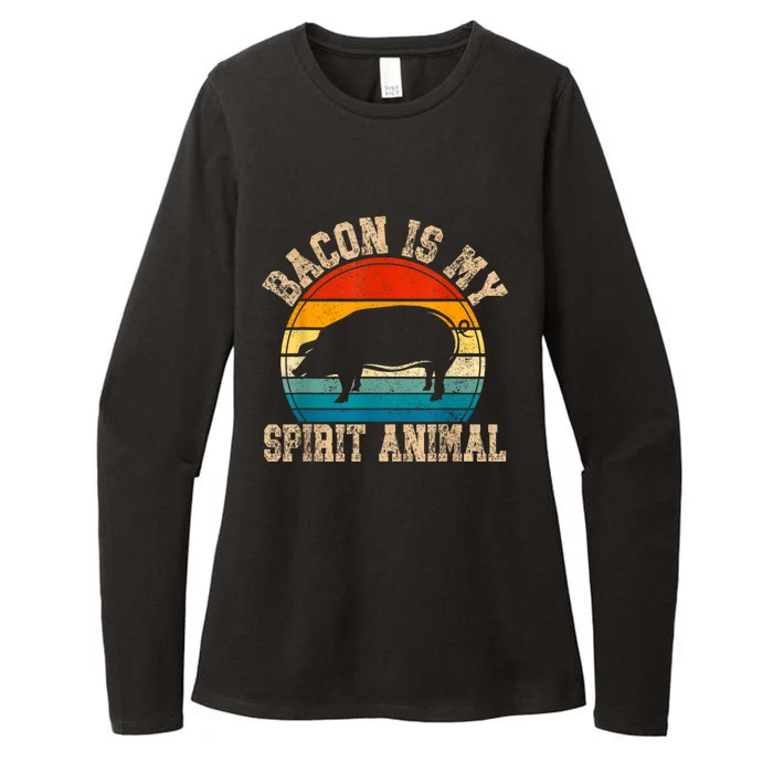 Bacon Is My Spirit Animal Retro Bbq Costume Pork Grill Womens CVC Long Sleeve Shirt