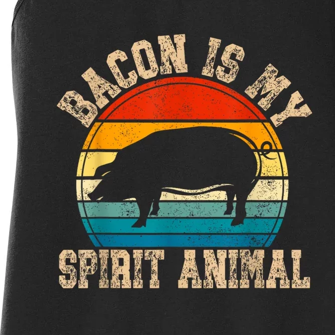 Bacon Is My Spirit Animal Retro Bbq Costume Pork Grill Women's Racerback Tank