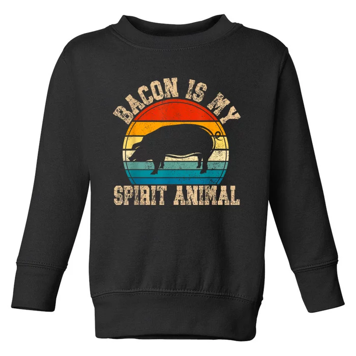 Bacon Is My Spirit Animal Retro Bbq Costume Pork Grill Toddler Sweatshirt