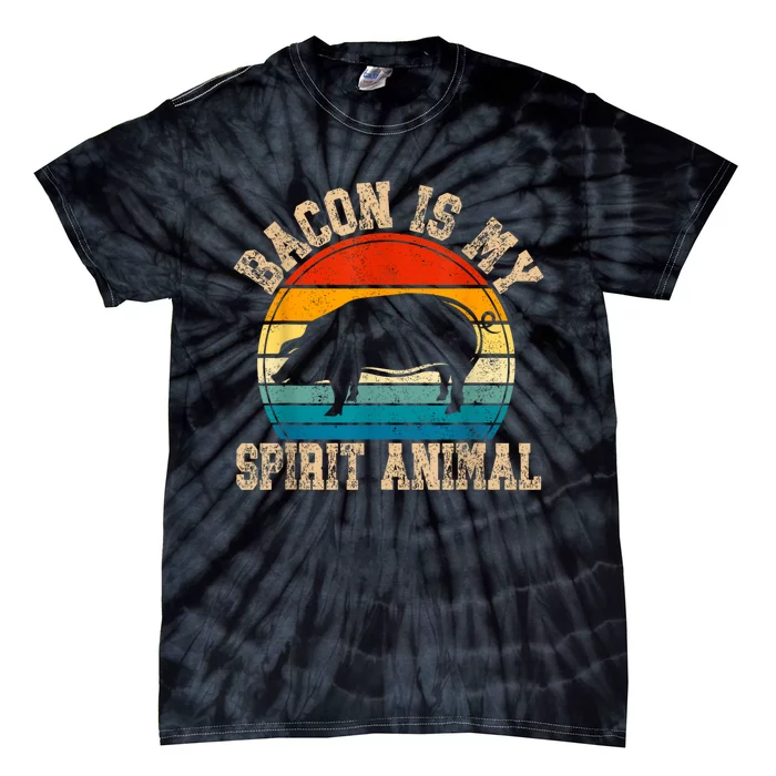 Bacon Is My Spirit Animal Retro Bbq Costume Pork Grill Tie-Dye T-Shirt