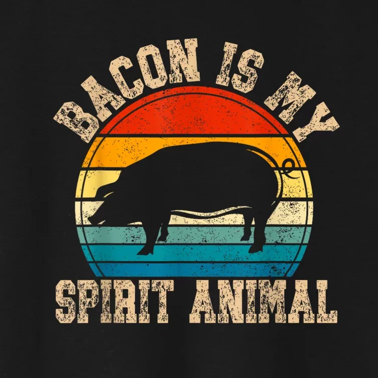 Bacon Is My Spirit Animal Retro Bbq Costume Pork Grill Women's Crop Top Tee