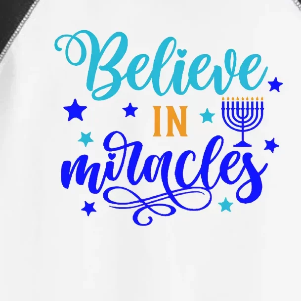 Believe In Miracles Christmas Hanukkah Jewish Toddler Fine Jersey T-Shirt