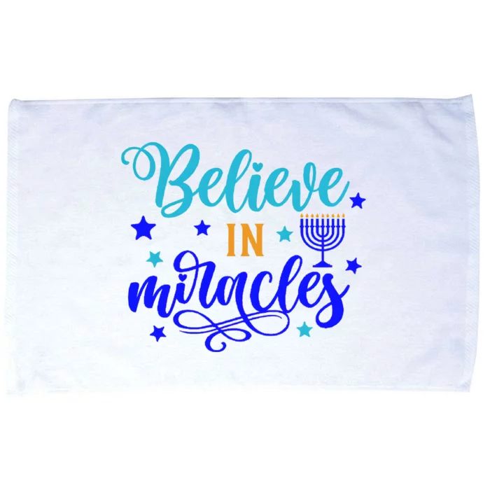 Believe In Miracles Christmas Hanukkah Jewish Microfiber Hand Towel