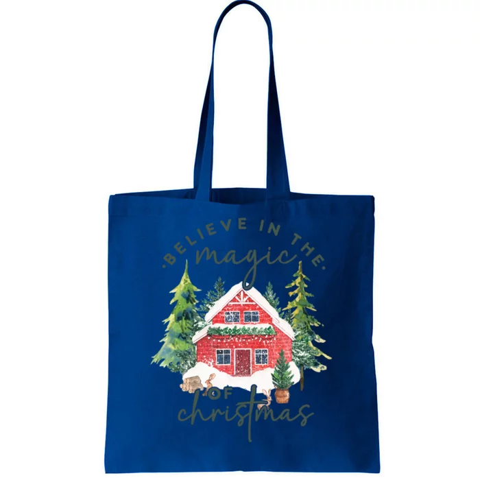 Believe In Magic Of Xmas Vintage Christmas Gift Tote Bag