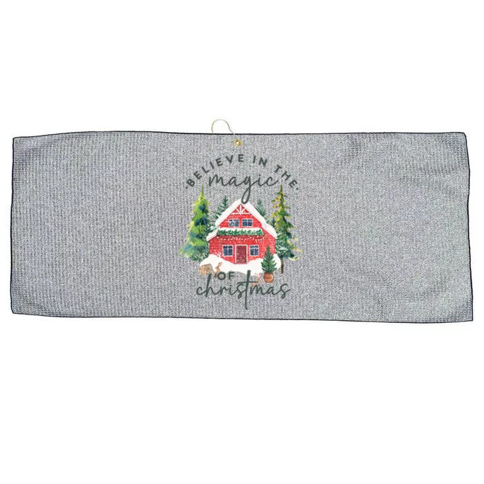 Believe In Magic Of Xmas Vintage Christmas Gift Large Microfiber Waffle Golf Towel