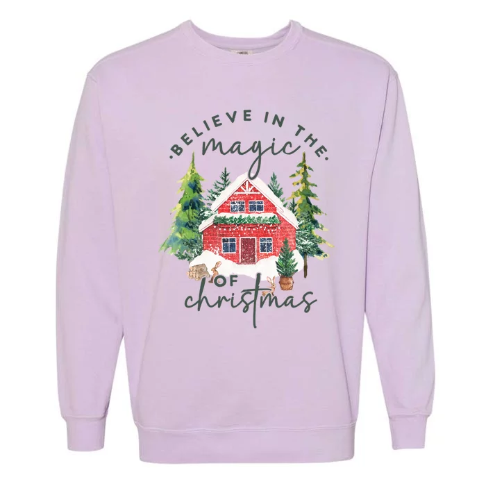 Believe In Magic Of Xmas Vintage Christmas Gift Garment-Dyed Sweatshirt