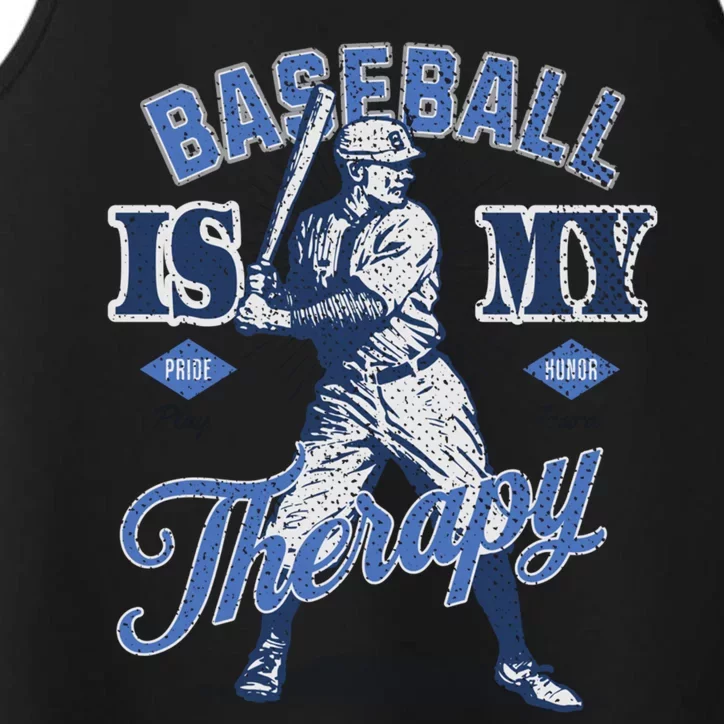 Baseball Is My Therapy Proud Supporter Great Gift Performance Tank