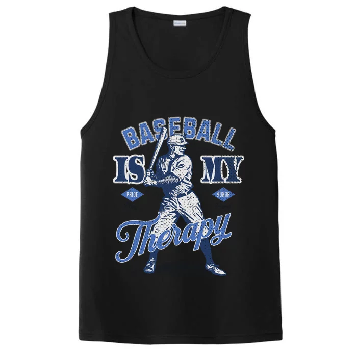 Baseball Is My Therapy Proud Supporter Great Gift Performance Tank