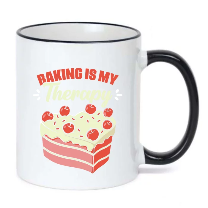 Baking Is My Therapy Cupcake Cookie Pastry Chef Baker Cool Gift Black Color Changing Mug