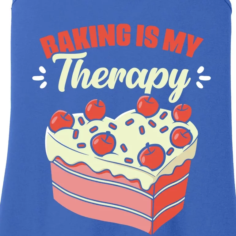 Baking Is My Therapy Cupcake Cookie Pastry Chef Baker Cool Gift Ladies Essential Tank