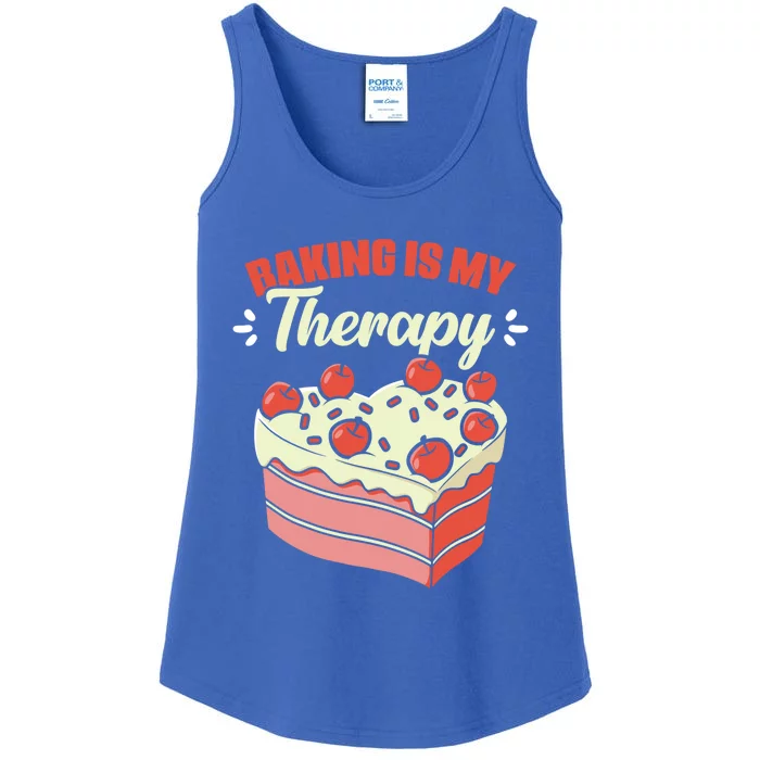 Baking Is My Therapy Cupcake Cookie Pastry Chef Baker Cool Gift Ladies Essential Tank