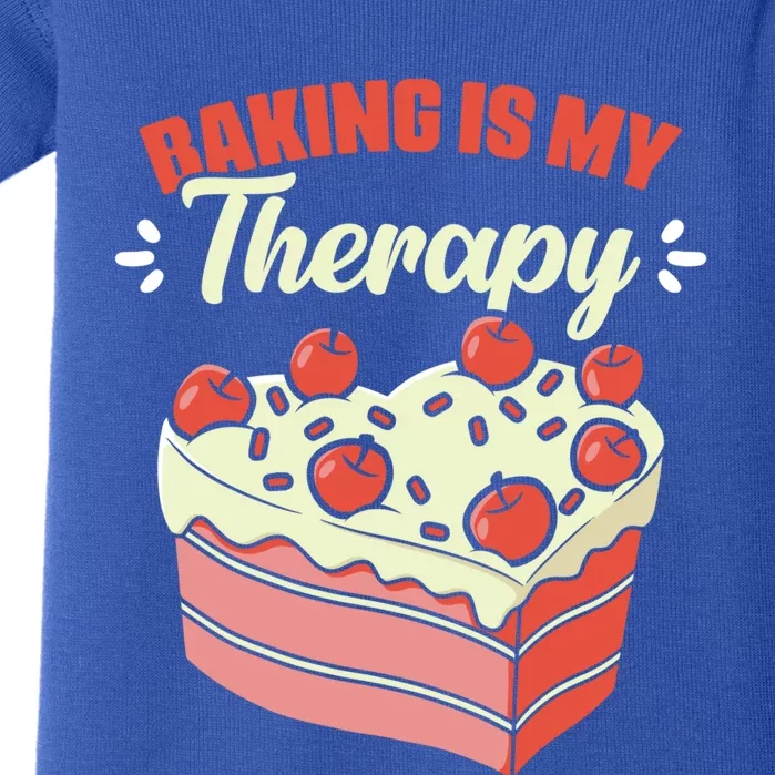 Baking Is My Therapy Cupcake Cookie Pastry Chef Baker Cool Gift Baby Bodysuit