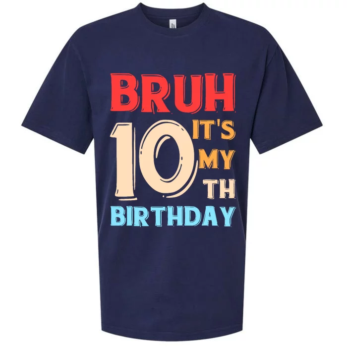 Bruh ItS My 10th Birthday Sueded Cloud Jersey T-Shirt