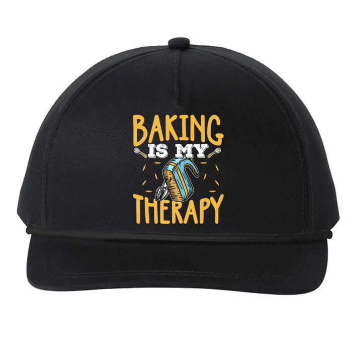 Baking Is My Therapy Cupcake Cooking Baking Gift Snapback Five-Panel Rope Hat