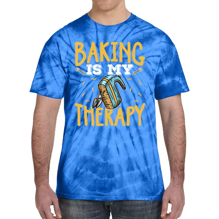 Baking Is My Therapy Cupcake Cooking Baking Gift Tie-Dye T-Shirt