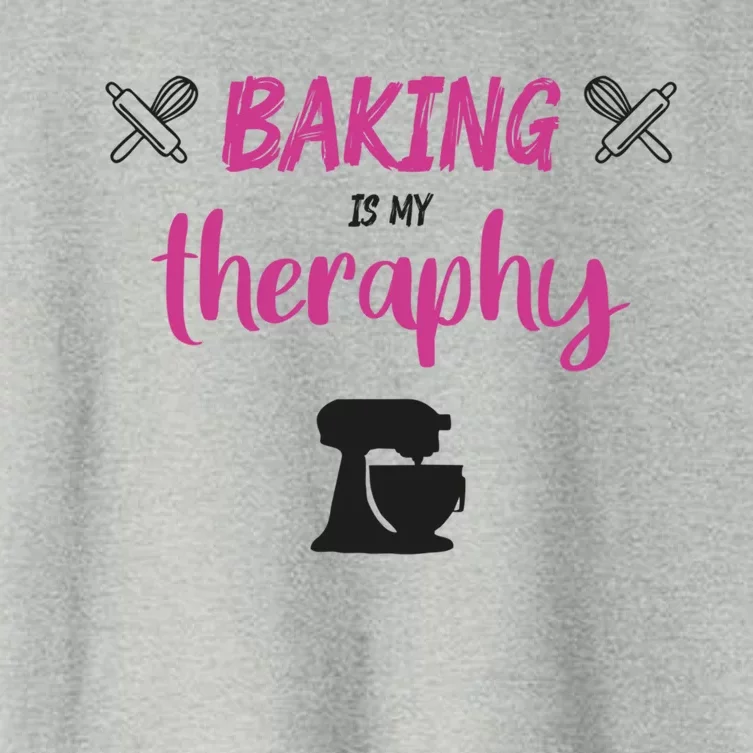 Baking Is My Therapy Cute Baker Biscuit Baking Culinary Cool Gift Women's Crop Top Tee