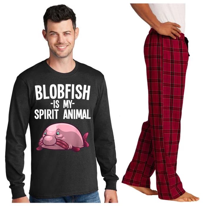 Blobfish Is My Spirit Animal Funny Blobfish Meme Long Sleeve Pajama Set