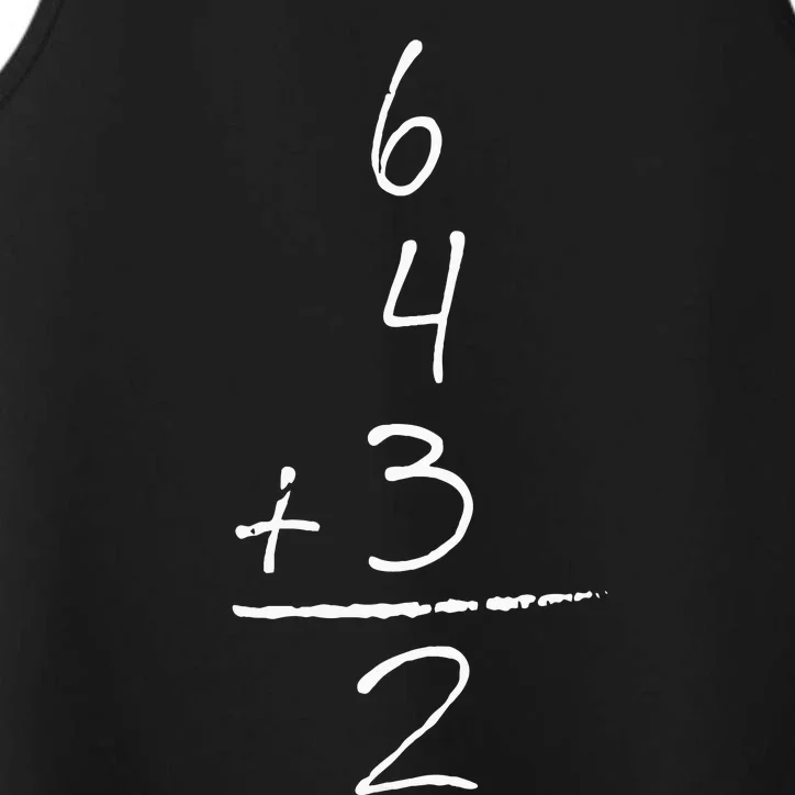 Baseball Inspired Math 6 4 3 2 Double Play Softball Performance Tank