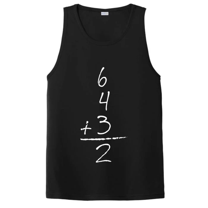 Baseball Inspired Math 6 4 3 2 Double Play Softball Performance Tank