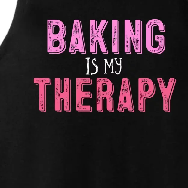 Baking Is My Therapy Great Gift Ladies Tri-Blend Wicking Tank