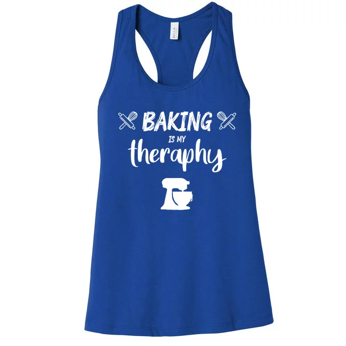 Baking Is My Therapy Cute Baker Biscuit Baking Culinary Gift Women's Racerback Tank