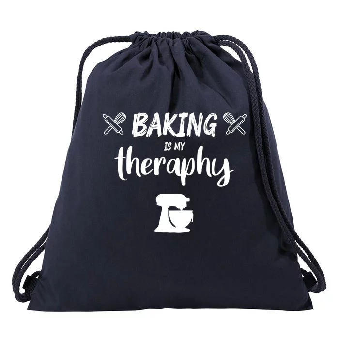 Baking Is My Therapy Cute Baker Biscuit Baking Culinary Gift Drawstring Bag