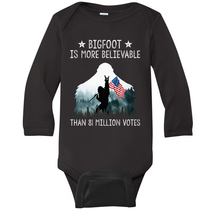 Bigfoot Is More Believable Than 81 Million Votes Baby Long Sleeve Bodysuit