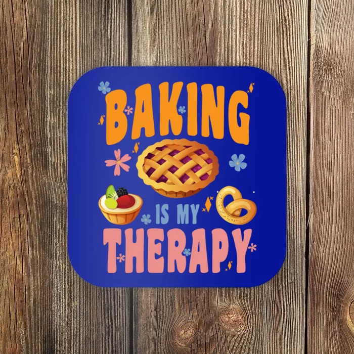 Baking Is My Therapy Cute Top Girls Fun Trendy Fashion Funny Gift Coaster