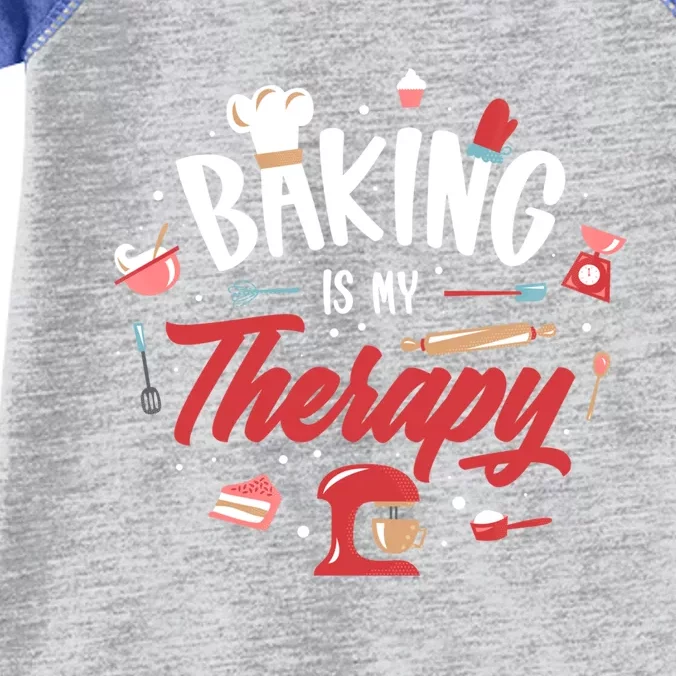 Baking Is My Therapy Gift Infant Baby Jersey Bodysuit