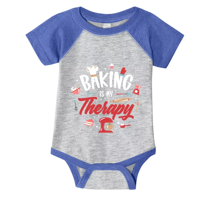 Baking Is My Therapy Gift Infant Baby Jersey Bodysuit