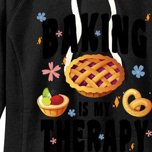 Baking Is My Therapy Cute Top Girls Fun Trendy Fashion Gift Women's Fleece Hoodie