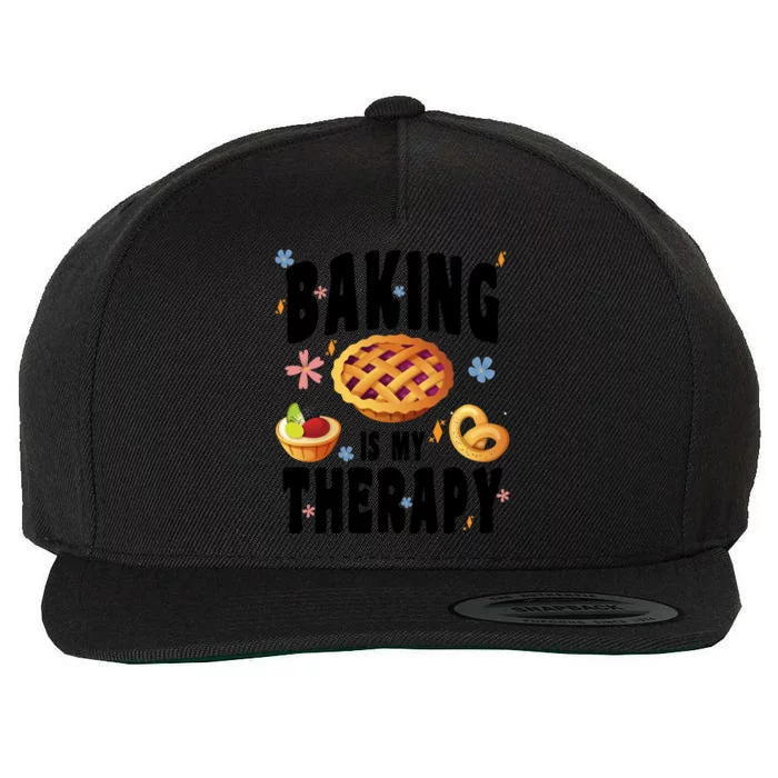 Baking Is My Therapy Cute Top Girls Fun Trendy Fashion Gift Wool Snapback Cap