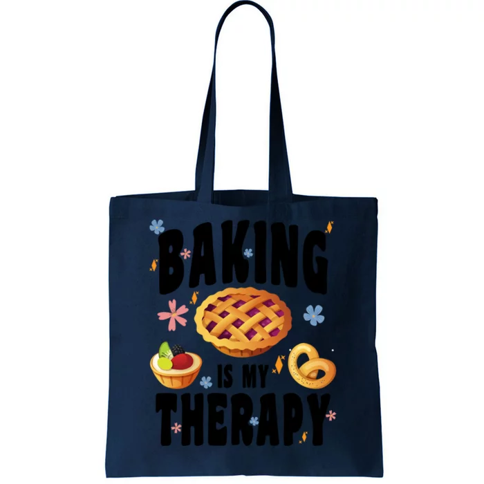 Baking Is My Therapy Cute Top Girls Fun Trendy Fashion Gift Tote Bag