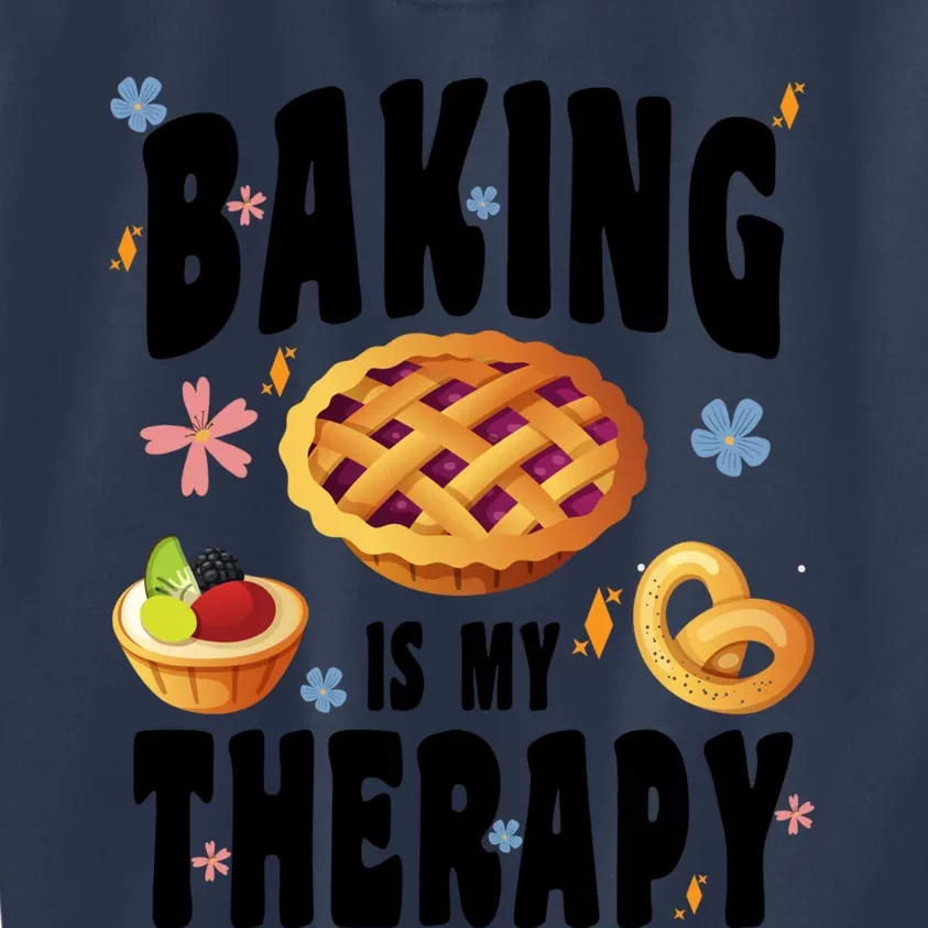 Baking Is My Therapy Cute Top Girls Fun Trendy Fashion Gift Kids Sweatshirt