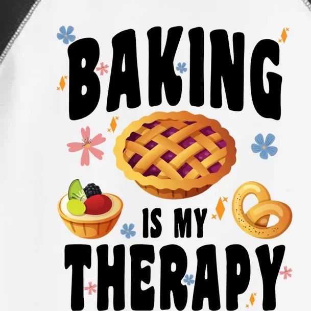 Baking Is My Therapy Cute Top Girls Fun Trendy Fashion Gift Toddler Fine Jersey T-Shirt