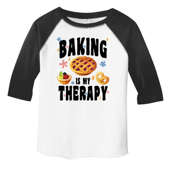 Baking Is My Therapy Cute Top Girls Fun Trendy Fashion Gift Toddler Fine Jersey T-Shirt